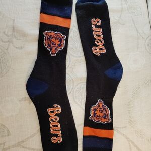 Bears Logo Black and Orange Men's Athletic Socks